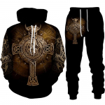 Meeste kevad-s&uuml;gis pikkade varrukatega dressip&uuml;kste komplekt N&auml;gus 3D-prindiga mood Trend must kapuutsiga p&uuml;ksid, kaheosaline suurus S-6XL 3XL