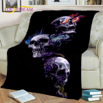 &Otilde;udne gooti kolju kummitus multifilmitekk, pehme visketekk koduks magamistupp voodi diivan piknikuks reisimiseks kontori kate tekk lastele 125x150cm 50x60inch