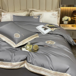 Kerge luksusstiilis 140S pika klambriga puuvillast tikitud neljaosaline komplekt, puhtast puuvillast tikandid, nahas&otilde;bralik neljaosaline komplekt, high-end 1.8m bed sheet 4pcs