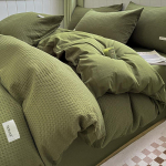 Kerge luksus ja tippklassi vahvlipuuvillasest voodist neljaosaline komplekt, puuvillased voodilinad, kolmeosaline tekikate 0.9m bed sheet 3pcs