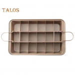 Brownie pann eemaldatavate vaheseintega ristk&uuml;likukujuline toidukvaliteediga roostevabast terasest &scaron;okolaadikook muffini k&uuml;psetusplaat Lehtl&otilde;ikur k&uuml;psetusn&otilde;ud 1pc