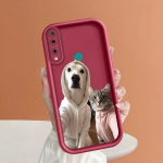 Kassid Koerad Grupp Foto Pehme Silikoonist Telefoni&uuml;mbris T&auml;ielik Kate Kaamera P&otilde;rutuskindel Kaitse Kummist &Uuml;mbris Huawei Honor jaoks Honor 20 valge