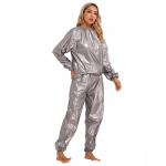 2 tk PVC saunakost&uuml;&uuml;m pikkade varrukatega elastne mansetiga p&uuml;kste komplekt kaalulangetamiseks higi&uuml;likond salendav fitness j&otilde;usaali treeningkost&uuml;&uuml;m meestele ja naistele XL
