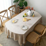 Ruuduline dekoratiivne laudlina tutiga veekindel ovaalne laudlina paks pulmade s&ouml;&ouml;gituba tee elutuba kodu lauakate 110x170cm