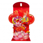 Punase &uuml;mbriku erksav&auml;rviline 3D visuaalne disain 2024 kevadfestival Traditsiooniline Hiina &otilde;nneraha Punane &uuml;mbrik peotarbed A