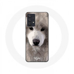 Coque pour Samsung Galaxy A13 5G Samoy&egrave;de Gris Race de chiens