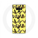 Kollase taustaga &uuml;mbris Samsung Galaxy Note 9 Butterflies jaoks