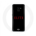 &Uuml;mbris Samsung Galaxy A8 Plus Elite 5. hooaja punase logoga mustal taustal