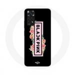 Coque pour Xiaomi Redmi Note 11 4G Blackpink Groupe de K-pop Logo Noir Rose Fond Noir