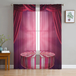 Punane kardin Lava Kunst &Otilde;hukesed kardinad Elutoa Magamistoa Kaunistus &Scaron;ifoon T&uuml;ll Voile K&ouml;&ouml;gi Akna Kardin 135W x 244H(cm) pink