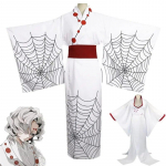 Anime Demon Slayer Kimetsu no Yaiba &Auml;mblik Rui Mothe Cosplay Kost&uuml;&uuml;m Halloweeni Peo Kimono T&auml;ielik komplekt Riided L-(Costume+Wig)