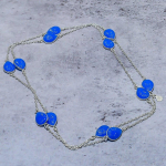 Natural Aqua Chalcedony Gemstone 925 Sterling Silver Gift Necklace 18 y7n81