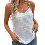 V-kaelusega varrukateta Sling Top reguleeritavad &otilde;larihmad lahtiselt sobivad &otilde;hukesed s&auml;ravad S valge