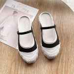 &Uuml;hev&auml;rvilised T&auml;iesti sobivad Slip-on sandaalid ja sussid Baotou poolsussid Naiste pealisr&otilde;ivad Lameda kontsaga p&uuml;ksid mugavad ja kerged 36-37 valge