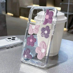 &Otilde;limaal lilla lillega telefoni &uuml;mbris iPhone 11 &uuml;mbrisele iPhone 15 Pro 12 14 13 Pro Max XR 7 8 XS SE silikoonist l&auml;bipaistev kate For iPhone 15 Plus