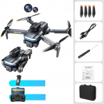 Uus A15 Pro harjadeta ESC kahe kaameraga drooni aerofotograafia nelikkopteriga WIFI FPV takistuste v&auml;ltimine kokkupandav kaugjuhtimispult lennuk m&auml;nguasja kingitus 1 battery must