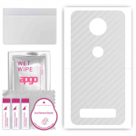 apgo Protective Skin Sticker for the back compatible with Motorola Moto Z2 Force, Wrap Film, Foil, Vinyl - Pattern Transparent Carbon