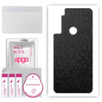 apgo Protective Skin Sticker for the back compatible with Motorola One Fusion Plus, Wrap Film, Foil, Vinyl - Pattern Black Honeycomb