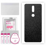 apgo Protective Skin Sticker for the back compatible with Nokia 2.4, Wrap Film, Foil, Vinyl - Pattern Black Honeycomb