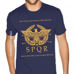 RoUnisex Empire SPQR Unisex T-s&auml;rk &Uuml;lem&otilde;&otilde;duline Unisexile Kunstis&auml;rgi Disain Top T-s&auml;rgid Unisexile Puuvillased T-s&auml;rgid Vabaaja Uusim S