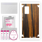 apgo Protective Skin Sticker for the back+sides compatible with Vivo V21, Full Wrap Film, Foil, Vinyl - Pattern Tigerwood