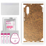 apgo Protective Skin Sticker for the back+sides compatible with Xiaomi Mi A3, Full Wrap Film, Foil, Vinyl - Pattern Rusty Copper