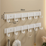 Riidekonks Seina riputus Seina testimine Kapp k&auml;ter&auml;tik Vannitoa sein Paari rida vaba stants ukse taga Vannitoa riidekonks White -6 hook