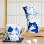Keraamiline kruus Cute Lucky Cat mustriga Big Coffee Cup 260 ml Office Tea Cup Style B(201-300ml)