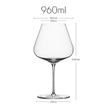 JINYOUJIA Zalto stiilis peen banketikristallidest k&auml;sit&ouml;&ouml;na valmistatud veiniklaas, &uuml;li&otilde;huke meisterlik k&auml;sit&ouml;&ouml;, t&auml;iuslik veatu klassikaline pokaal BURGUNDY 960ml(801-900ml)