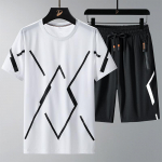 Meeste T-s&auml;rkide komplekt Oversize 6XL 7XL 8XL L&uuml;hikesed p&uuml;ksid T-s&auml;rk &uuml;likond Plus Size L&uuml;hikeste varrukatega Must T-s&auml;rgid Suvine Mood Lahti XL