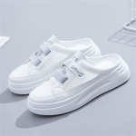 Valged kingad naistele suvised uued v&otilde;rguk&otilde;rgused, kinnise varbaga poolsussid, takjakinnitusega platvorm, vabaaja naistejalatsid 35