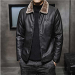 Uus paks nahktagi Meeste talve- ja s&uuml;gisene meeste jope Mood tuulekindel soe jope Meeste mootorratta jope Bomber jope rev&auml;&auml;ri M must