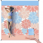 Rannakekk Liivakindel eriti suur rannamatt T&auml;iskasvanutele Veekindel kiiresti kuivav liivavaba matt 4 vaia ja 4 nurgataskuga v&auml;ljas matkamiseks 55" X 79"