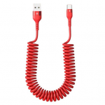 USB-USB-C m&auml;hisega kaabel Sisset&otilde;mmatav autolaadija juhe iPhone'ile Androidi andmeedastuse jaoks Vedrukujundusega 5A kiirlaadimiskaabel 150CM