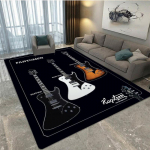 Rokkmuusika instrument Elektrikitarriga tr&uuml;kitud vaip, elutoa magamistoa dekoratiivvaip, k&ouml;&ouml;gi ja vannitoa libisemisvastane matt 100cm by 150cm