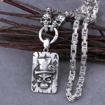 Gooti mustkunstnik Spade Skull Ripats Kaelakee Meeste Biker Domineeriv paks kett roostevabast terasest kaelakee Peoklubi ehted Kingitus