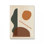 Abstraktsed kujundid joon V&auml;rviplokk Plakatid ja v&auml;ljatr&uuml;kid P&otilde;letatud oranž merev&auml;e maatoonis l&otilde;uend Maaligalerii Seinakunst Pildid Dekoor 21x30cm No Framed