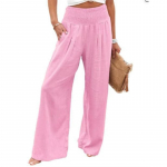 Vabaajalised laia s&auml;&auml;rega pikad p&uuml;ksid naistele Suvised elastsed k&otilde;rge v&ouml;&ouml;kohaga pikad p&uuml;ksid taskutega Puhkus hingav kerge pehme mugav plussp&uuml;ks S valge