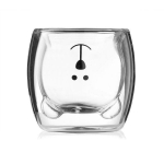 Verre transparent &agrave; double paroi ours tasse mug original