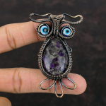 Aafrika amet&uuml;st vask ripats Vasktraadiga m&auml;hitud v&auml;&auml;riskiviehted K&auml;sitsi valmistatud traadist ripats Sinine v&auml;rv Kurja silma ripats &Ouml;&ouml;kulli ripats kingituseks