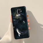 Whale Fish Wave mere&uuml;mbris Samsung Galaxy J3 J5 J7 2017 A3 A5 J1 2016 J4 J6 Plus A6 A7 A8 A9 J8 2018 Coque jaoks A8 2018