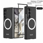 Magnetiline juhtmevaba laadimise telefonikott Samsung Galaxy Z Fold 6 5 4 3 Fold6 Fold5 Fold4 Fold3 5G jaoks, k&otilde;va kestaga kaitsekate Galaxy Z Fold3 must