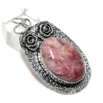 Pink Thulite Gemstone 925 Sterling Silver Jewelry Gift Pendant 2.25 r7f22