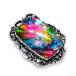Dichroic Glass Gemstone 925 Sterling Silver Jewelry Gift Ring Size 8 v9d70
