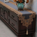 Pitsist laud lipp v&otilde;rkkangas mood Kerge luksuslik kolmnurkse ribaga dekoratiivriie TV-kapp laudlina 40*175cm