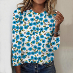 Topid naistele Sunflower&Butterfly Print &Uuml;markaelusega pikkade varrukatega T-s&auml;rk S&uuml;gis vabaaja &otilde;huke pullover naiste pikkade varrukatega top XS roosa
