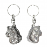 Schnauzer IV - Silver-plated dog pendant, handbag decoration, backpack pendant by Art-Dog brand