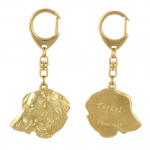 Dachshund Wire-haired, Wiener dog, Badger dog IV - Gilded key ring with dog, handbag decoration, luxury accessory by Art-Dog brand