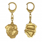 Rottweiler, Rott, Rottie I - Gilded key ring with dog in gift box, handbag decoration, luxury accessory by Art-Dog brand