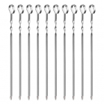 10 tk grillvardad lamedad roostevabast terasest kebabipulgad Korduvkasutatavad BBQ grillipulgad lihale kana juurviljadele roostekindlad kuumakindlad 10 pcs